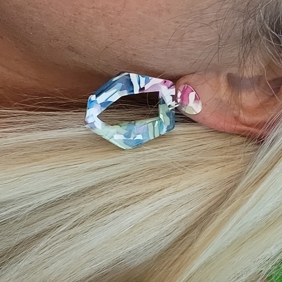 Lilly Mosaic Style Drop Earrings - Picture 2 of 6